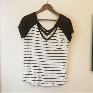 Burgundy striped t-shirt